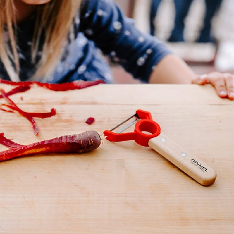 Opinel Le Petit Chef Peeler For Children and Teaching Food Prep and Kitchen Safety, Made in France - Image 5